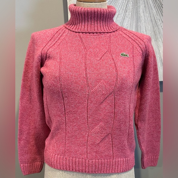 Knit Turtleneck Lacoste High Neck Sweater Kids Lacoste Pink